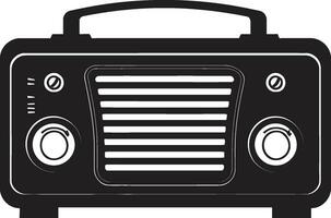 antiguo pasado de moda radio encanto vector negro diseño retro radio conjunto negro vector icono