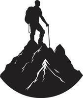 Ascension Adventure Vector Design Mountain Trail Seeker Black Icon