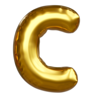 Set of golden balloon letters on transparent background. For designing infographics and birthday cards Happy Birthday, New Year and Anniversary Celebration. png