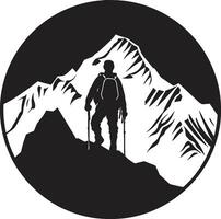 rocoso terreno explorador negro icono escaladores victoria vector negro diseño
