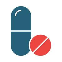 Pills Glyph Two Color Icon Design vector