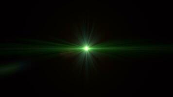 Loop flickering center star green optical flare long arm video