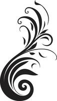 Sublime Swirls Vector Decorative Elements in Abstract Design Expressive Engravings Calligraphic Vector Design Icons in Abstraction