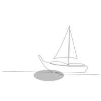 mar velero continuo uno línea vector Arte dibujo y ilustración