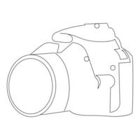 Camera Continuous single line vector art drawing and illustration