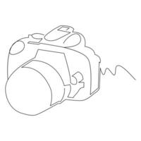 Camera Continuous single line vector art drawing and illustration