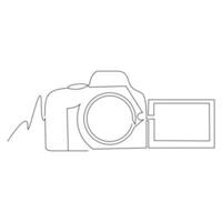 Camera Continuous single line vector art drawing and illustration