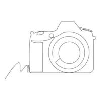 Camera Continuous single line vector art drawing and illustration