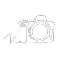 Camera Continuous single line vector art drawing and illustration