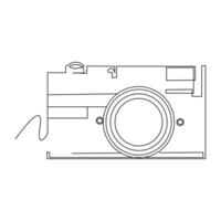 Camera Continuous single line vector art drawing and illustration