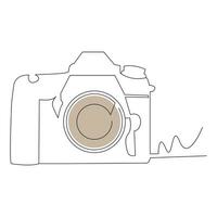 Camera Continuous single line vector art drawing and illustration