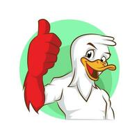 duck mascot vector. animal cartoon illustration vector