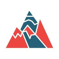Mountains Glyph Two Color Icon Design vector