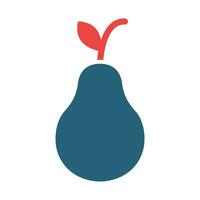 Pear Glyph Two Color Icon Design vector