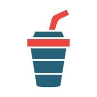 Soda Glyph Two Color Icon Design vector