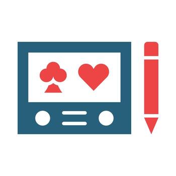 Etch A Sketch Glyph Two Color Icon Design vector