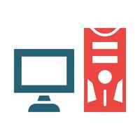 Computer Glyph Two Color Icon Design vector