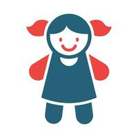 Doll Glyph Two Color Icon Design vector