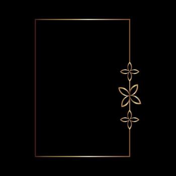 Gold frame line art style, Vector design element geometric shape