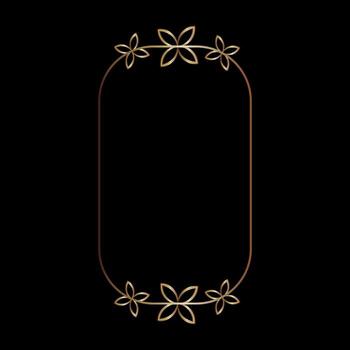 Gold frame line art style, Vector design element geometric shape