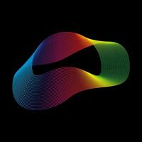 Sound wave, equalizer rainbow color gradient. Modern future technology. Vector geometric abstract element isolated on black background