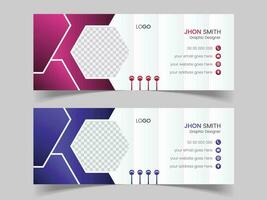 Modern email signature design template vector