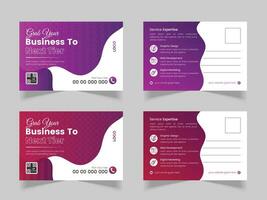 Corporate Post Card Design Template With Mocup vector