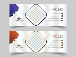 Modern email signature design template vector