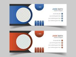 Modern email signature design template vector