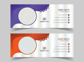 Modern email signature design template vector