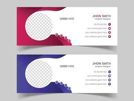 Modern email signature design template vector