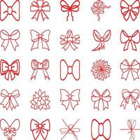 Tied Bow Line Icons Illustration set of bow tie Vector illustration