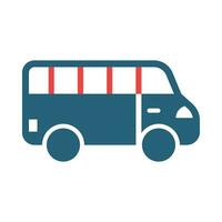 Van Glyph Two Color Icon Design vector