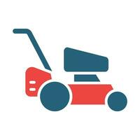 Lawn Mower Glyph Two Color Icon Design vector