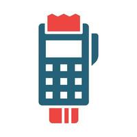 Pos Terminal Glyph Two Color Icon Design vector