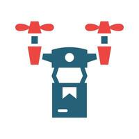 Drone Delivery Glyph Two Color Icon Design vector