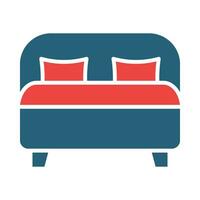 Bed Glyph Two Color Icon Design vector