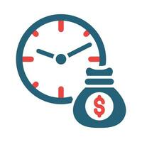 Time Is Money Glyph Two Color Icon Design vector
