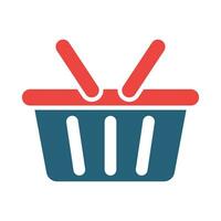 Shopping Basket Glyph Two Color Icon Design vector