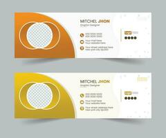 Email signature modern creative business footer template design vector