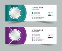 Email signature modern creative business footer template design vector