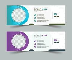 Email signature modern creative business footer template design vector