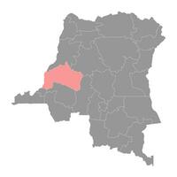 mai ndombé provincia mapa, administrativo división de democrático república de el congo vector ilustración.
