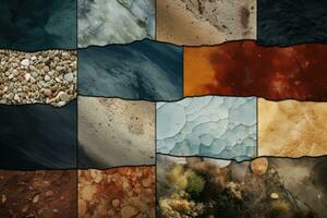 ai generado vistoso Roca antecedentes con mármol textura. vistoso Roca fondo, un collage de diferente natural tierra texturas mezclado en un hermosa resumen fondo, ai generado foto