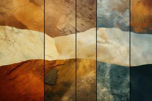 AI generated Set of grunge textures and backgrounds. Elements of this image furnished by NASA, A collage of different natural Earth textures mixed in a beautiful abstract background, AI Generated photo