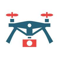 Drone Video Camera Glyph Two Color Icon Design vector