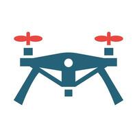 Drone Glyph Two Color Icon Design vector