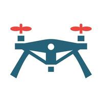 Drone Glyph Two Color Icon Design vector