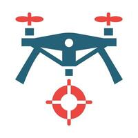 Target Glyph Two Color Icon Design vector