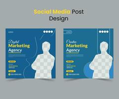 Corporate Social media post design template, business marketing post design layout, Company profile post bundle Pro Vector